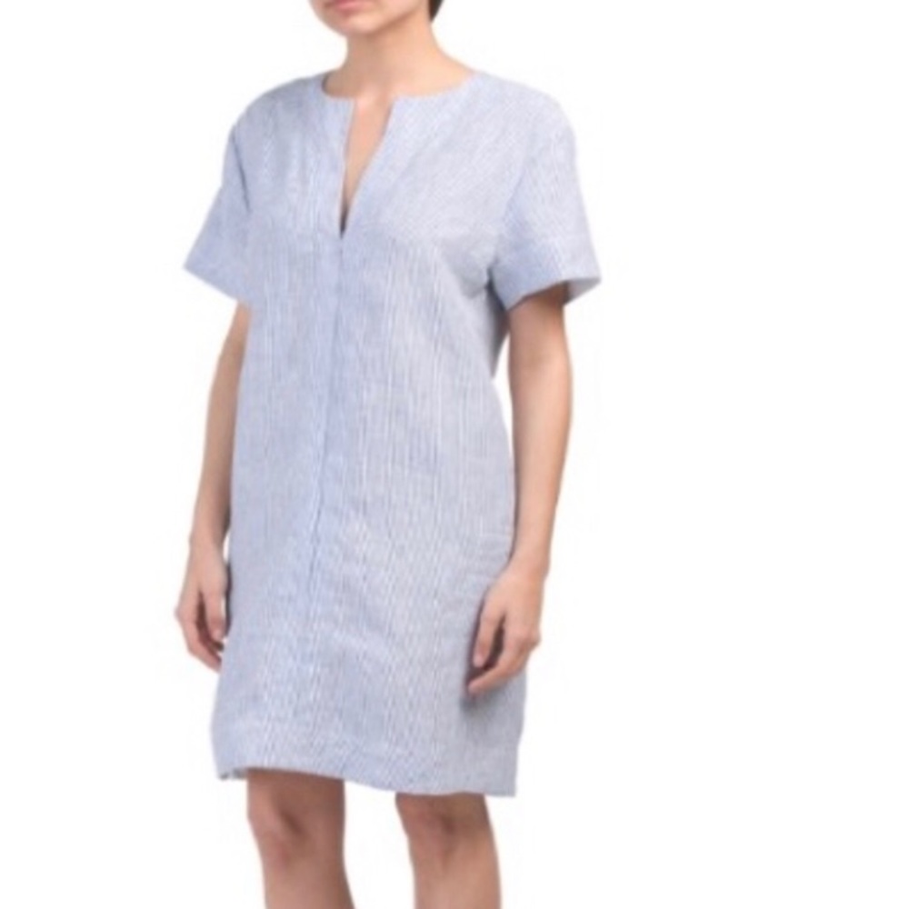 Theory striped linen dress